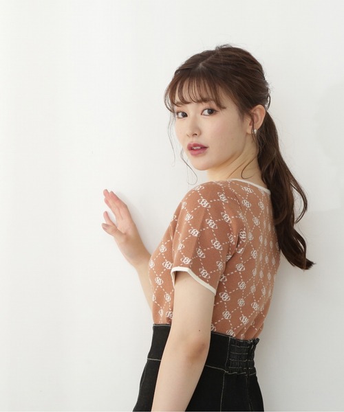 PROPORTION BODY DRESSING（プロポーションボディドレッシング）の「＜Ｅ＞ロゴジャガードニット / 1212275900（ニット/セーター・レディース・ホワイト系その他/ベージュ系その他/ブラック・FREE）」の3枚目の写真