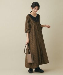 CRAFT STANDARD BOUTIQUE | フロント切替え花柄ギャザーワンピース　＊◆(ワンピース)