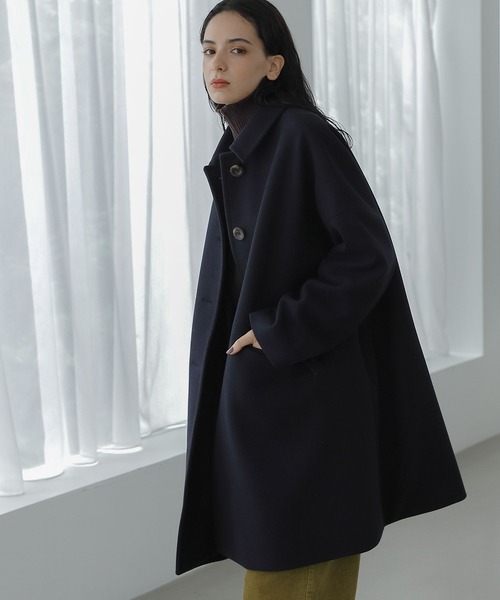 LAKOLE（ラコレ）の「ウーリーテックボタンフロントAラインコート / 281764（その他アウター・レディース・アイボリー/グレイッシュベージュ/ダークネイビー・SMALL/MEDIUM）」の3枚目の写真