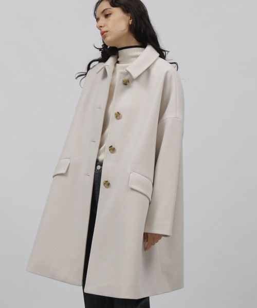 LAKOLE（ラコレ）の「ウーリーテックボタンフロントAラインコート / 281764（その他アウター・レディース・アイボリー/グレイッシュベージュ/ダークネイビー・SMALL/MEDIUM）」の6枚目の写真