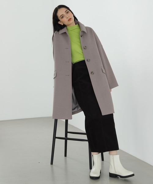 LAKOLE（ラコレ）の「ウーリーテックボタンフロントAラインコート / 281764（その他アウター・レディース・アイボリー/グレイッシュベージュ/ダークネイビー・SMALL/MEDIUM）」の9枚目の写真