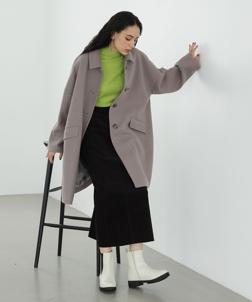 LAKOLE（ラコレ）の「ウーリーテックボタンフロントAラインコート / 281764（その他アウター・レディース・アイボリー/グレイッシュベージュ/ダークネイビー・SMALL/MEDIUM）」の18枚目の写真