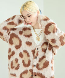 BeAMS DOT | 【WEB限定】BeAMS DOT / モヘア風 レオパード カーディガン(カーディガン/ボレロ)