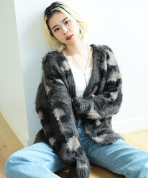 BeAMS DOT | 【WEB限定】BeAMS DOT / モヘア風 レオパード カーディガン(カーディガン/ボレロ)