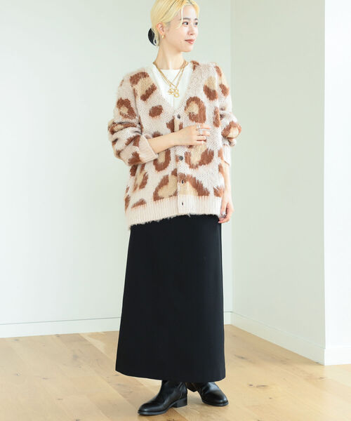 BeAMS DOT（ビームスドット）の「【WEB限定】BeAMS DOT / モヘア風 レオパード カーディガン（カーディガン/ボレロ・レディース・チャコールグレー/ベージュ・FREE）」の16枚目の写真