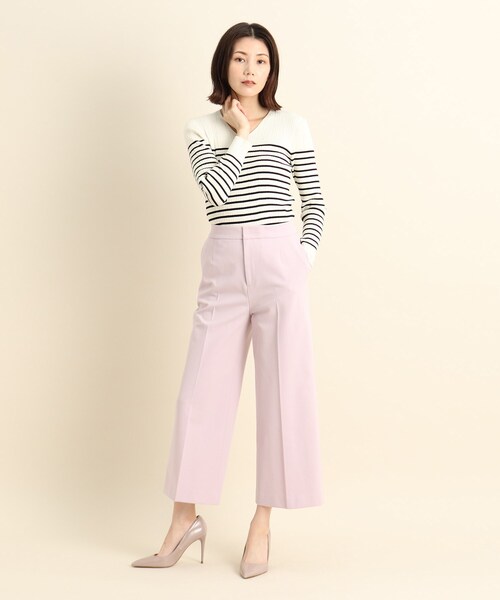 クードシャンス　ストレッチセンタープレスセミワイドパンツ COUP DE CHANCE（クードシャンス）の「◇【洗える/日本製