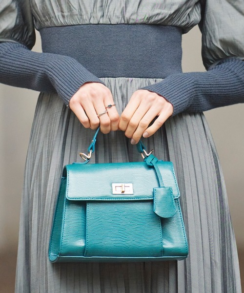 Cheek(チーク)の「スクエアミニバッグ(ハンドバッグ・レディース・グリーン/ホワイト×ブラック/ブラック・FREE)」の1枚目の写真