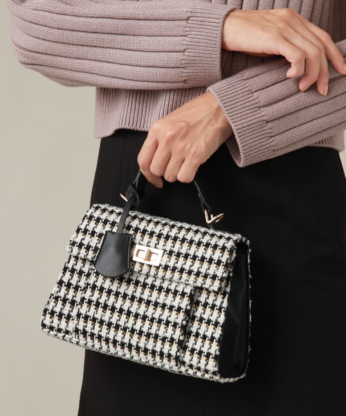 Cheek(チーク)の「スクエアミニバッグ(ハンドバッグ・レディース・グリーン/ホワイト×ブラック/ブラック・FREE)」の5枚目の写真