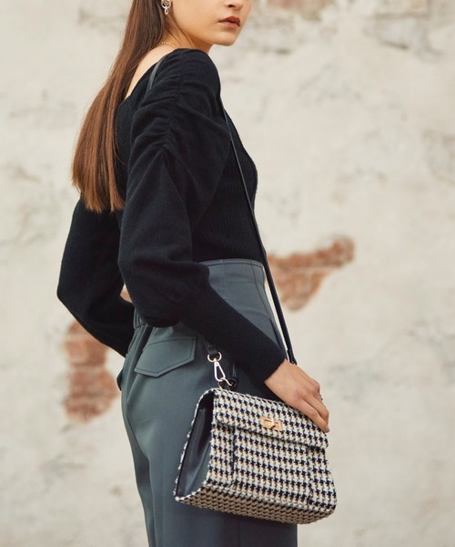 Cheek(チーク)の「スクエアミニバッグ(ハンドバッグ・レディース・グリーン/ホワイト×ブラック/ブラック・FREE)」の4枚目の写真