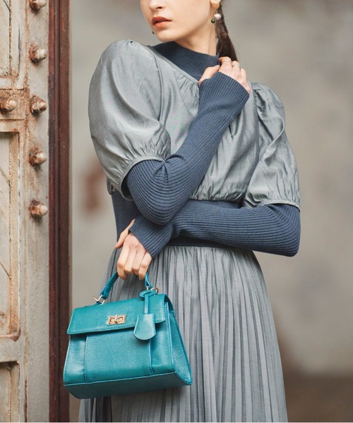 Cheek(チーク)の「スクエアミニバッグ(ハンドバッグ・レディース・グリーン/ホワイト×ブラック/ブラック・FREE)」の6枚目の写真