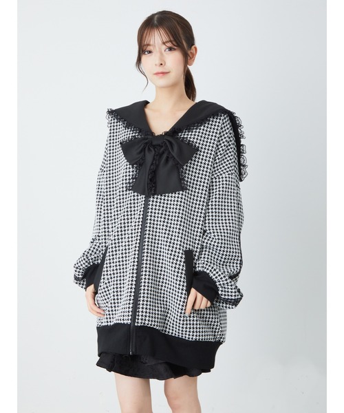 ＡｎｋＲｏｕｇｅ　セーラーカラー　フリルリボン付きパーカー Ank Rouge（アンクルージュ）の「セーラーパーカー（パーカー）」 - WEAR