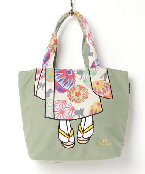 mis zapatos（ミス　サパト）の「着物トート（トートバッグ・レディース・グレー/ネイビー/グリーン・ONE SIZE）」の2枚目の写真