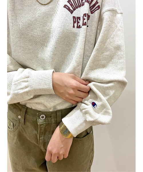 Champion(チャンピオン)の「【Champion】ワンポイントカレッジクルースウェット(スウェット・レディース・オフホワイト/オレンジ/ダークグレー・M/L)」の6枚目の写真