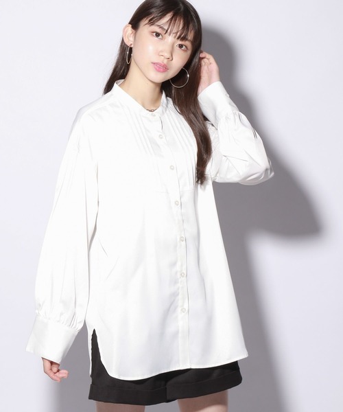 repipi armario(レピピ アルマリオ)の「バンドカラーBIGシャツ(シャツ/ブラウス・キッズ・ブラック/ホワイト・SMALL/MEDIUM/LARGE)」の2枚目の写真