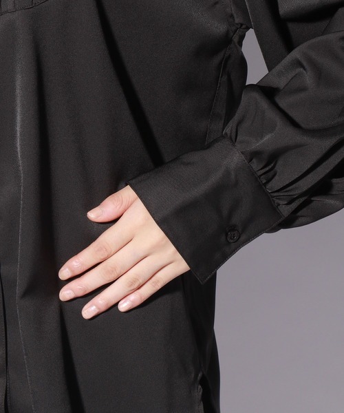 repipi armario(レピピ アルマリオ)の「バンドカラーBIGシャツ(シャツ/ブラウス・キッズ・ブラック/ホワイト・SMALL/MEDIUM/LARGE)」の11枚目の写真