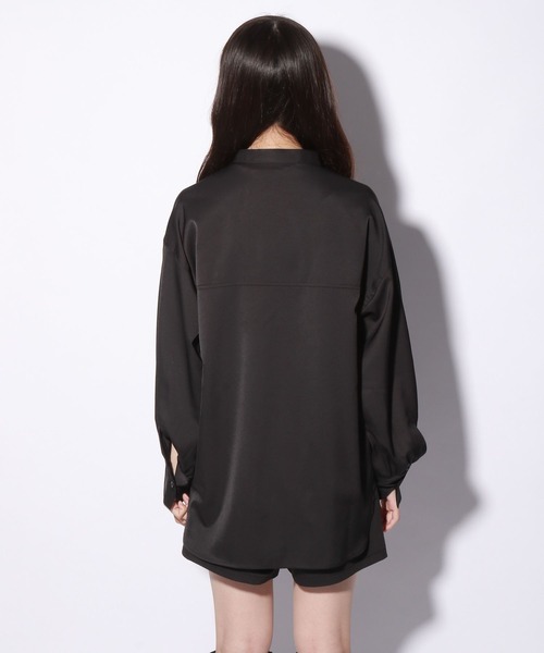 repipi armario(レピピ アルマリオ)の「バンドカラーBIGシャツ(シャツ/ブラウス・キッズ・ブラック/ホワイト・SMALL/MEDIUM/LARGE)」の7枚目の写真