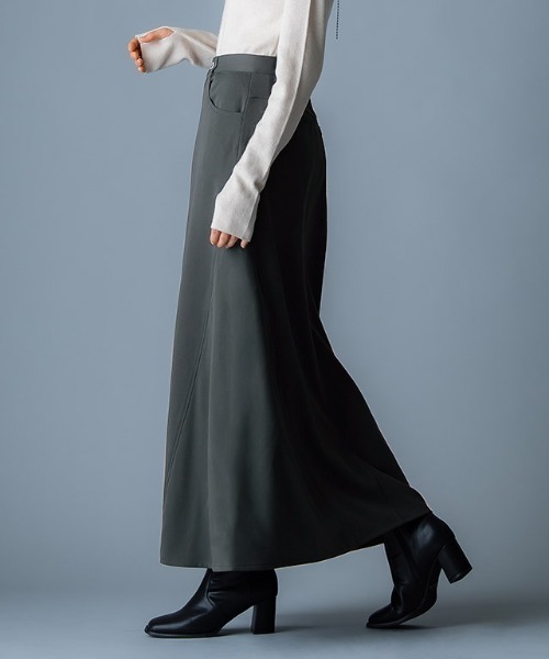 RASW（ラス）の「［RASW］切り替えフレアロングスカート（スカート・レディース・ダークグリーン/インディゴブルー・M/L）」の6枚目の写真