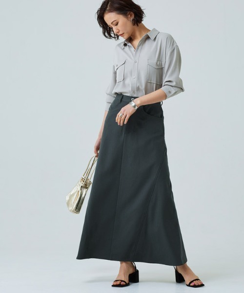 RASW（ラス）の「［RASW］切り替えフレアロングスカート（スカート・レディース・ダークグリーン/インディゴブルー・M/L）」の16枚目の写真
