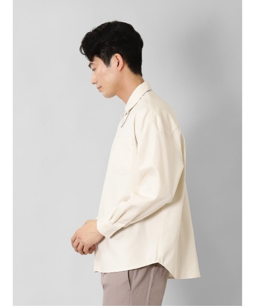 semantic design(セマンティックデザイン)の「セマンティックデザイン レーヨン混 ネックレス付 長袖BIGシャツ(シャツ/ブラウス・メンズ・グリーン系その他/アイボリー/ブラック/ベージュ・MEDIUM/LARGE)」の17枚目の写真