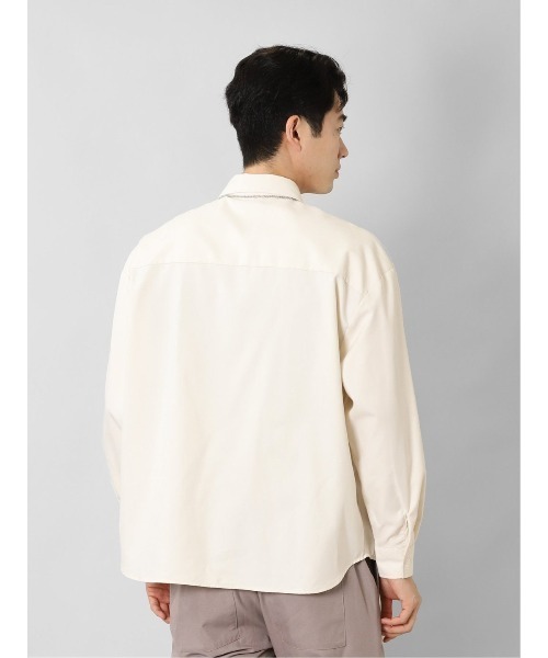 semantic design(セマンティックデザイン)の「セマンティックデザイン レーヨン混 ネックレス付 長袖BIGシャツ(シャツ/ブラウス・メンズ・グリーン系その他/アイボリー/ブラック/ベージュ・MEDIUM/LARGE)」の18枚目の写真