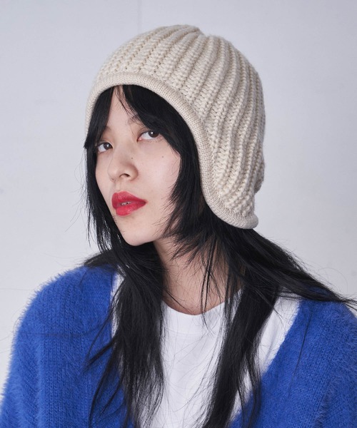FEKETE（フェケテ）の「EARFLAPS KNIT CAP / フラップニットキャップ（ニットキャップ/ビーニー・メンズ・ベージュ/ブラウン/アイボリー/ブラック・FREE）」の7枚目の写真