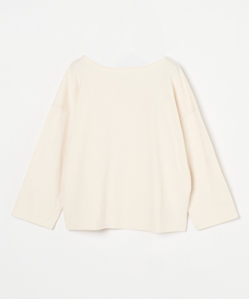 three dots(スリードッツ)の「ヘビーリブ ワイドスリーブ バックレースT(Tシャツ/カットソー・レディース・レッド系その他/ベージュ系その他/オフホワイト・SMALL/X-SMALL)」の2枚目の写真