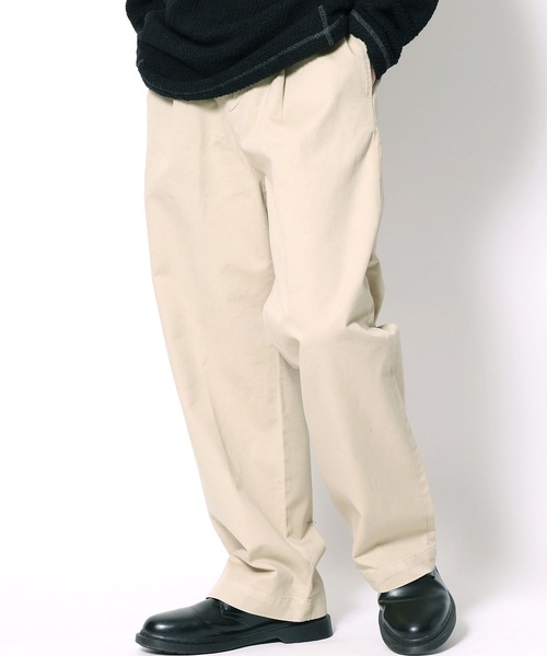 RICCARDO METHA（リカルドメッサ）の「RICCARDO METHA/リカルドメッサ 1TUCK WIDE PANTS T0037/DORAGON TWILL ワイドパンツ チノパンツ（デニムパンツ・メンズ・ベージュ/ブラック/オリーブ・44/48/46）」の5枚目の写真