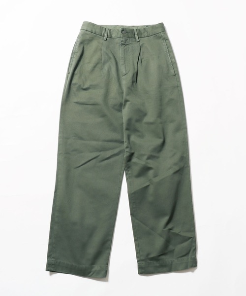 RICCARDO METHA（リカルドメッサ）の「RICCARDO METHA/リカルドメッサ 1TUCK WIDE PANTS T0037/DORAGON TWILL ワイドパンツ チノパンツ（デニムパンツ・メンズ・ベージュ/ブラック/オリーブ・44/48/46）」の10枚目の写真