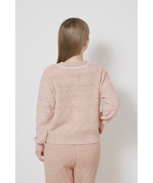 デザインボタンアーガイルニットカーディガン