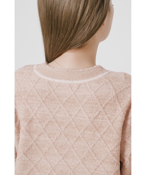 デザインボタンアーガイルニットカーディガン