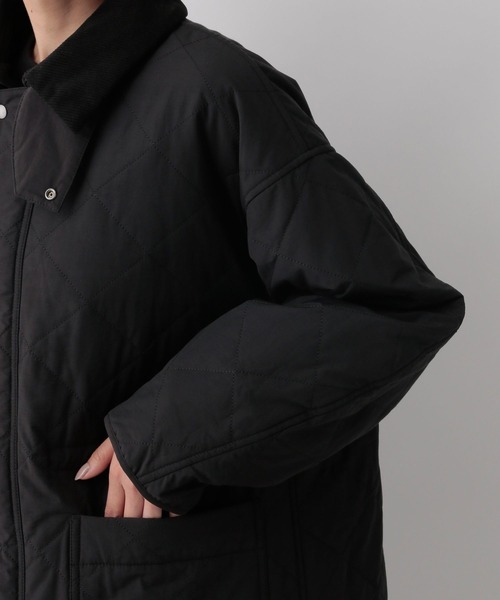 LOWRYS FARM（ローリーズファーム）の「エリツキキルティングコート　123005（ミリタリージャケット・レディース・ブラック/ベージュ/カーキ・FREE）」の5枚目の写真