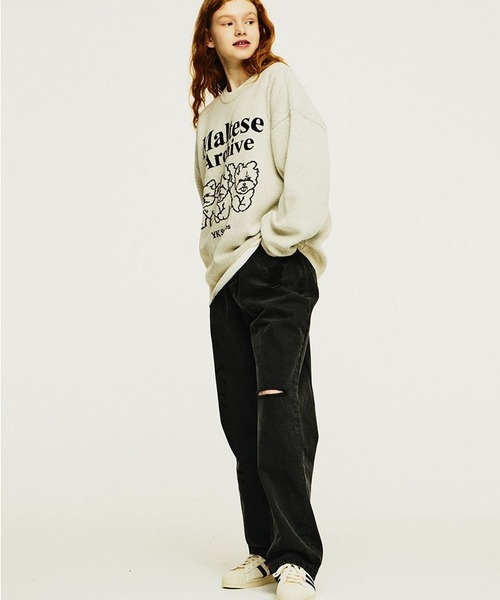 WaiKei（ワイケイ）の「【UNISEX】Wai Kei／グラフィックニットプルオーバー 2173539（ニット/セーター・レディース・クリーム/ネイビー・LARGE/MEDIUM）」の5枚目の写真