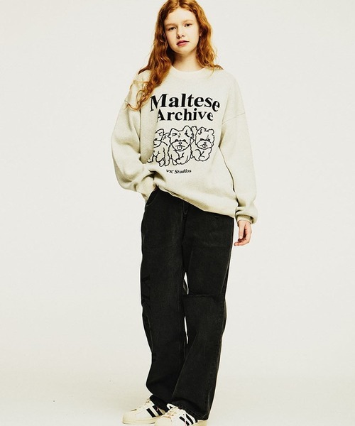WaiKei（ワイケイ）の「【UNISEX】Wai Kei／グラフィックニットプルオーバー 2173539（ニット/セーター・レディース・クリーム/ネイビー・LARGE/MEDIUM）」の8枚目の写真