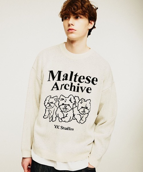 WaiKei（ワイケイ）の「【UNISEX】Wai Kei／グラフィックニットプルオーバー 2173539（ニット/セーター・レディース・クリーム/ネイビー・LARGE/MEDIUM）」の11枚目の写真