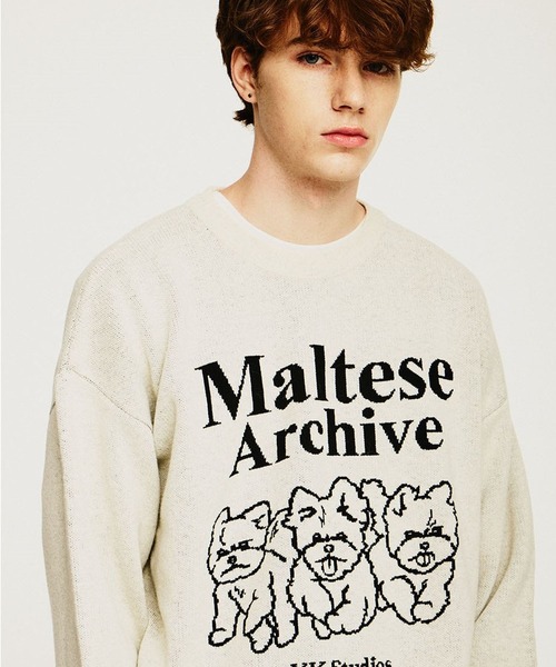 WaiKei（ワイケイ）の「【UNISEX】Wai Kei／グラフィックニットプルオーバー 2173539（ニット/セーター・レディース・クリーム/ネイビー・LARGE/MEDIUM）」の20枚目の写真