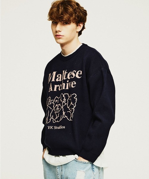 WaiKei（ワイケイ）の「【UNISEX】Wai Kei／グラフィックニットプルオーバー 2173539（ニット/セーター・レディース・クリーム/ネイビー・LARGE/MEDIUM）」の21枚目の写真