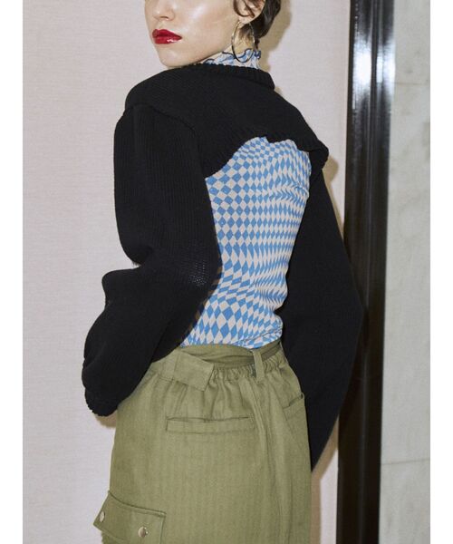 jouetie（ジュエティ）の「スーパーショートニット（ニット/セーター・レディース・オレンジ/レッド/ブラック/グリーン・MEDIUM）」の5枚目の写真