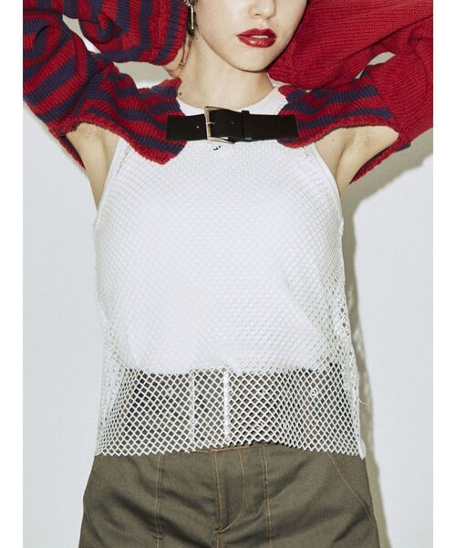 jouetie（ジュエティ）の「スーパーショートニット（ニット/セーター・レディース・オレンジ/レッド/ブラック/グリーン・MEDIUM）」の7枚目の写真