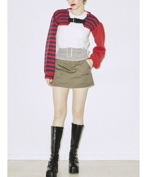 jouetie（ジュエティ）の「スーパーショートニット（ニット/セーター・レディース・オレンジ/レッド/ブラック/グリーン・MEDIUM）」の10枚目の写真