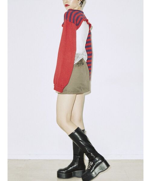 jouetie（ジュエティ）の「スーパーショートニット（ニット/セーター・レディース・オレンジ/レッド/ブラック/グリーン・MEDIUM）」の13枚目の写真