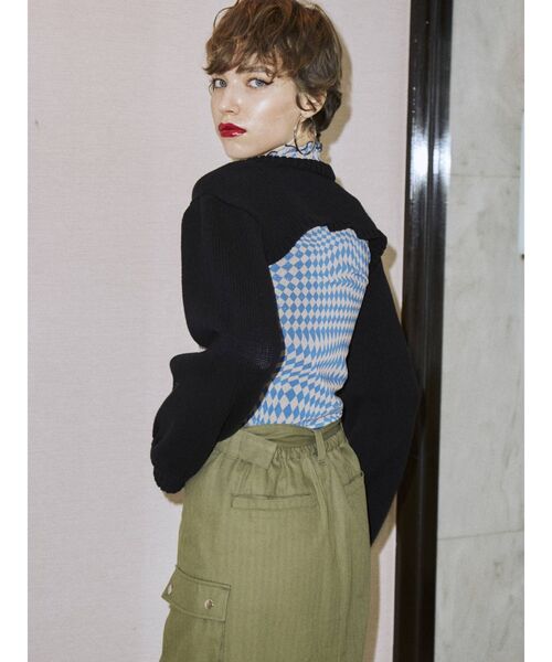 jouetie（ジュエティ）の「スーパーショートニット（ニット/セーター・レディース・オレンジ/レッド/ブラック/グリーン・MEDIUM）」の16枚目の写真