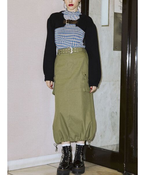 jouetie（ジュエティ）の「スーパーショートニット（ニット/セーター・レディース・オレンジ/レッド/ブラック/グリーン・MEDIUM）」の18枚目の写真