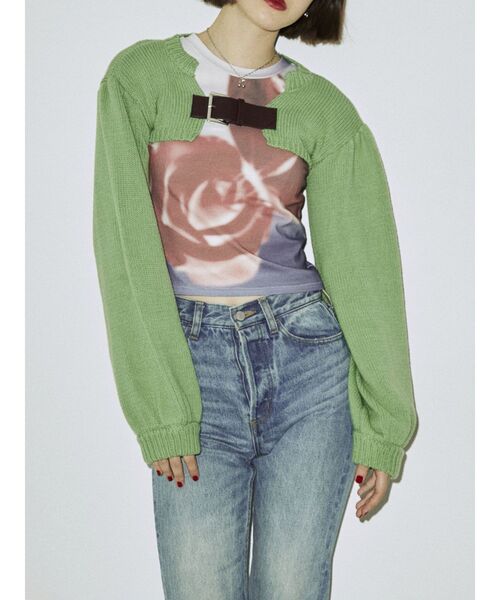 jouetie（ジュエティ）の「スーパーショートニット（ニット/セーター・レディース・オレンジ/レッド/ブラック/グリーン・MEDIUM）」の21枚目の写真