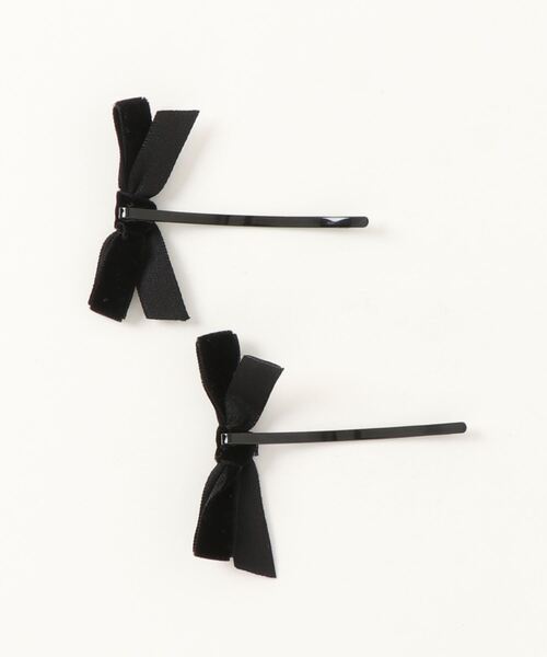 one after another NICE CLAUP（ワンアフターアナザーナイスクラップ）の「ベロアリボンヘアピン2個セット（ヘアピン・レディース・ブラック・FREE）」の18枚目の写真