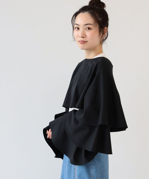 Ray BEAMS（レイビームス）の「Ray BEAMS / ティアード スリーブ 2Way ボレロ（シャツ/ブラウス・レディース・ブラック/ミント・ONE SIZE）」の7枚目の写真