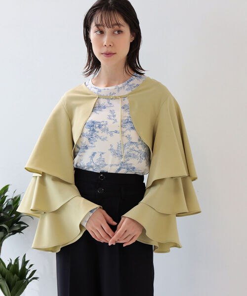 Ray BEAMS（レイビームス）の「Ray BEAMS / ティアード スリーブ 2Way ボレロ（シャツ/ブラウス・レディース・ブラック/ミント・ONE SIZE）」の12枚目の写真