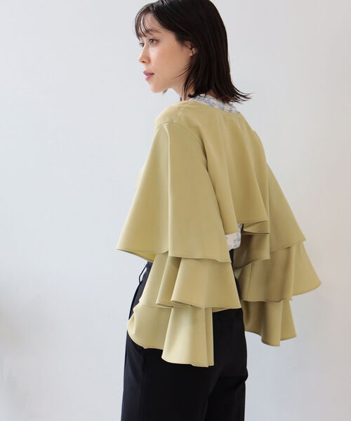 Ray BEAMS（レイビームス）の「Ray BEAMS / ティアード スリーブ 2Way ボレロ（シャツ/ブラウス・レディース・ブラック/ミント・ONE SIZE）」の14枚目の写真