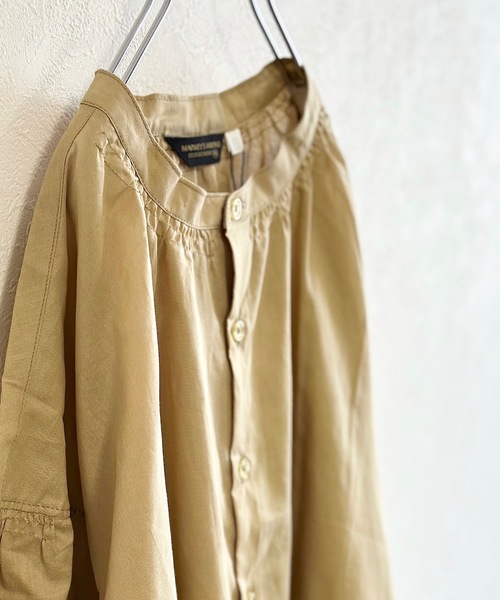 A BOND(アボンド)の「バンドカラーギャザーシャツ/おとな(シャツ/ブラウス・レディース・チャコール/ベージュ/ライトグリーン/ピンク・160cm)」の10枚目の写真