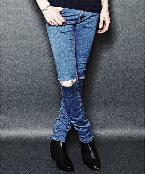 GalaabenD（ガラアーベント）の「スーパーストレッチデニム　スラッシュ（デニムパンツ・メンズ・オフホワイト/ブラック/ブルー・SMALL/MEDIUM/LARGE）」の3枚目の写真