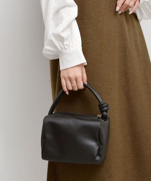 RETRO GIRL（レトロガール）の「スクエアBAG（ハンドバッグ・レディース・ブラック/ナチュラル/ブルー・ONE SIZE）」の2枚目の写真